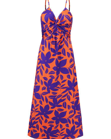 Twisted Printed V-Neck Cami Dress - Refine 1977