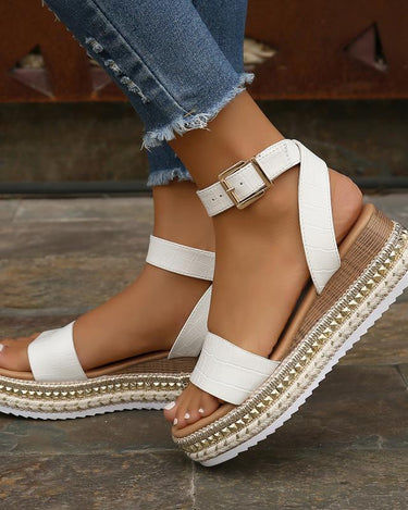 Rope Bottom Platform Sandals - Refine 1977