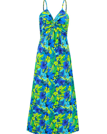 Twisted Printed V-Neck Cami Dress - Refine 1977