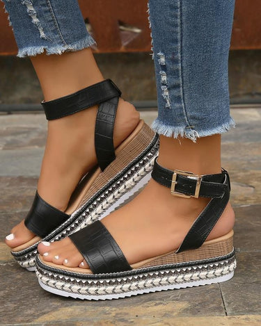 Rope Bottom Platform Sandals - Refine 1977