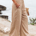 Full Size Smocked Waist Wide Leg Pants - Refine 1977