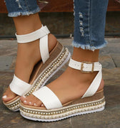 Rope Bottom Platform Sandals - Refine 1977