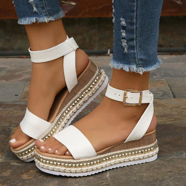 Rope Bottom Platform Sandals - Refine 1977