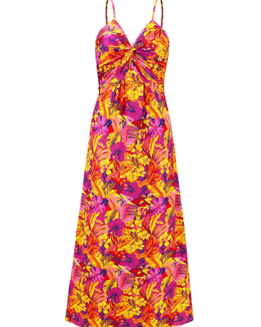 Twisted Printed V-Neck Cami Dress - Refine 1977