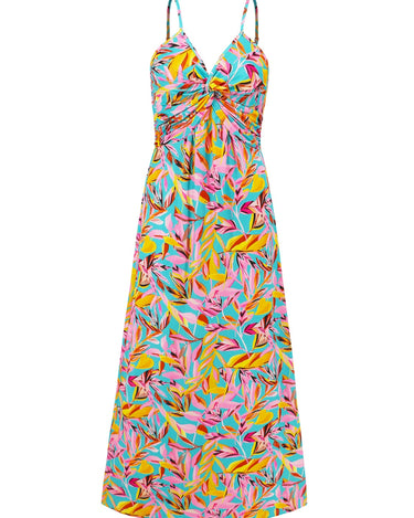 Twisted Printed V-Neck Cami Dress - Refine 1977