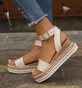 Rope Bottom Platform Sandals - Refine 1977