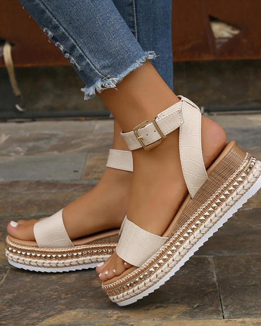 Rope Bottom Platform Sandals - Refine 1977