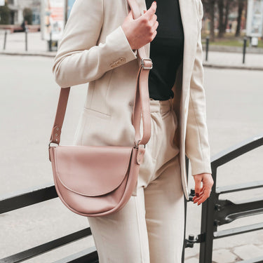 Pink Soft Leather Small Crossbody Bag - Refine 1977