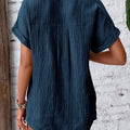 Textured Button Up Short Sleeve Shirt - Refine 1977