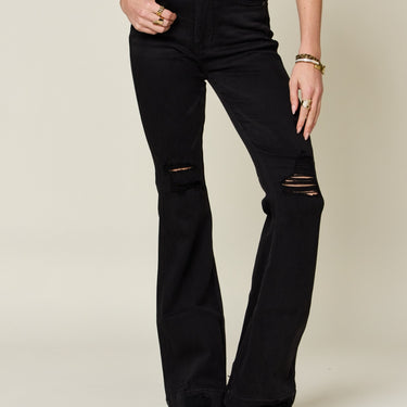 Judy Blue Full Size High Waist Distressed Flare Jeans - Refine 1977